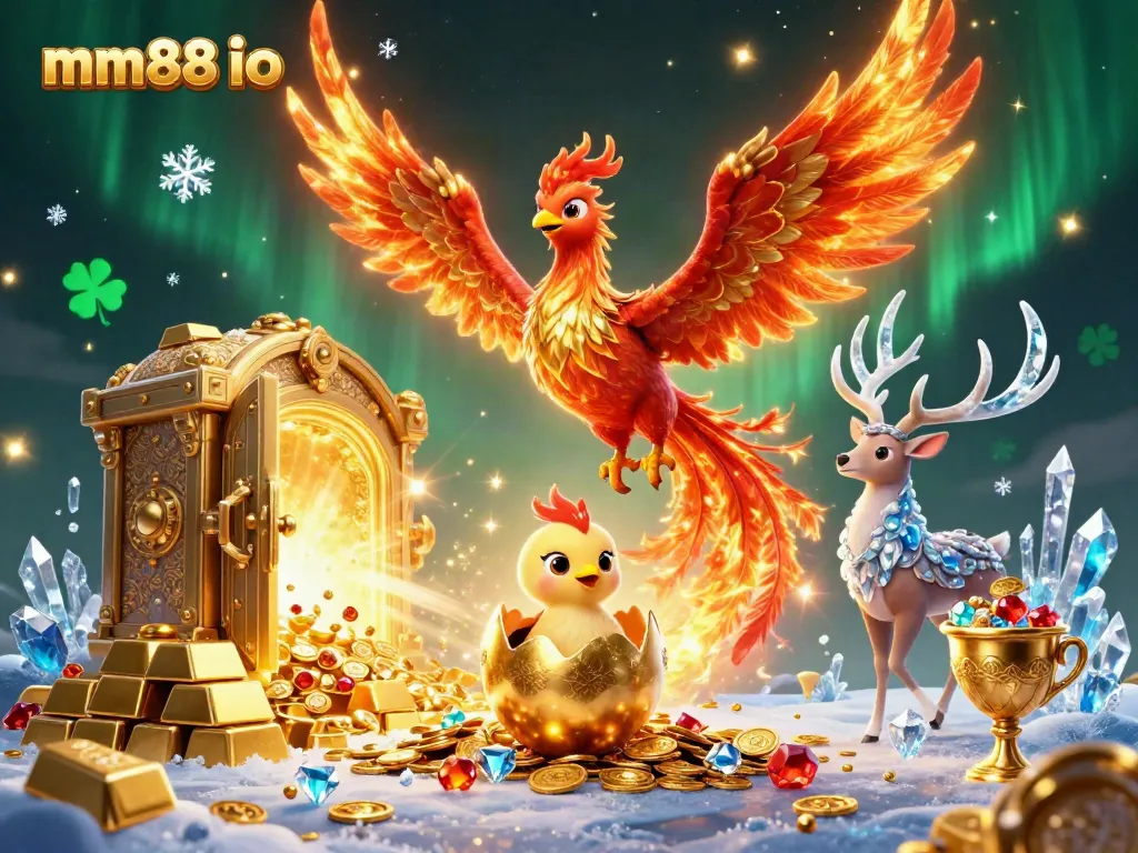 Bet on big wins with mm88 io featuring captivating phoenix characters and gold treasures.