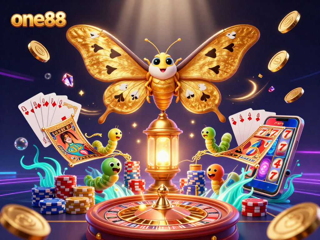 Experience exciting gameplay at one88 with a vibrant 3D casino scene full of golden treasures and thrilling action.